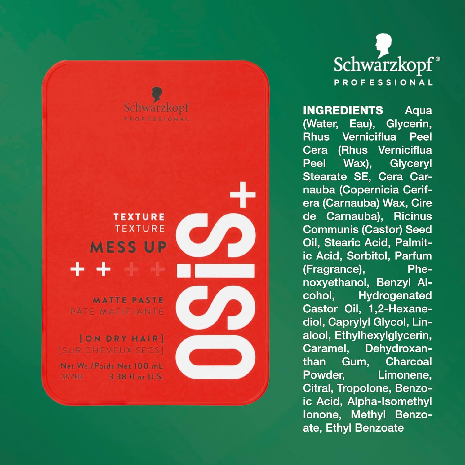 Schwarzkopf Osis Mess up Texture Matt Gum Paste Clay, 100 Ml image number 3