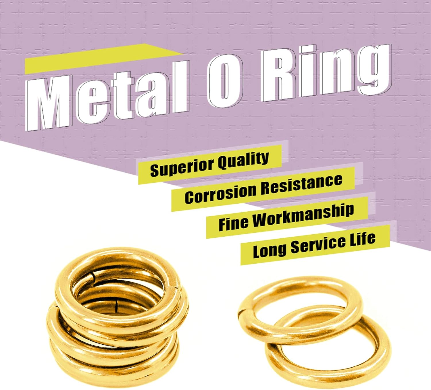 Swpeet 60Pcs Heavy Duty 3/5 Inch - 16Mm Gold Multi-Purpose Metal O Ring Metal Rings for Hardware Bags Ring Hand DIY Accessories Keychains Belts and Dog Leas (Gold, 3/5 Inch) image number 6