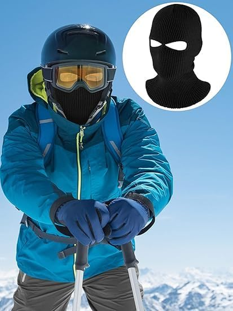 BUYUP Winter Knitted Mask, Full Face Cover Ski Scarf Mask Warm Balaclava for Adult Skiing image number 1