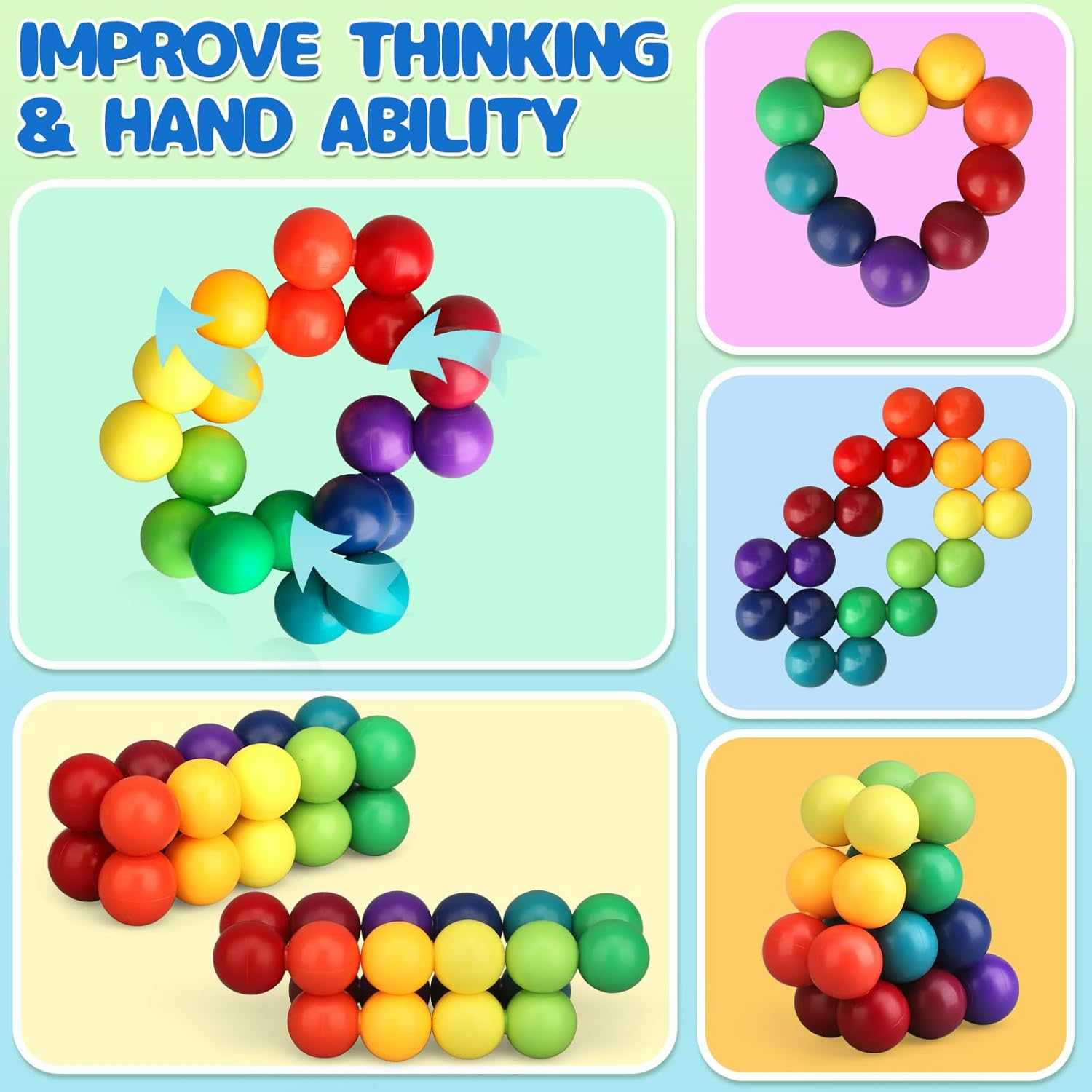 Autism Sensory Toys for Kids Toddler Boy, Cool Fidget Desk Ball Ring Toys for Adults Teens Children, Calm down Airplane Car Travel Toys Gifts for Boys Girls Age 3-12 Years Old Age 3 Pack