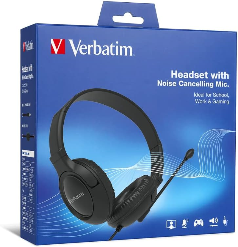 Multimedia Headset with Noise Cancelling Boom Mic - Black image number 3