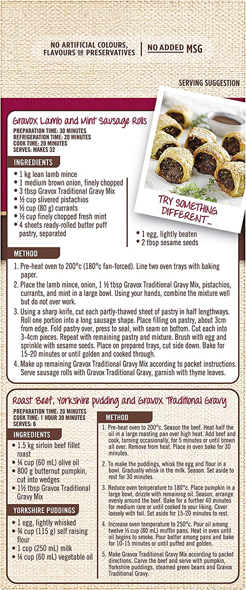 Gravox Traditional Gravy Mix Sachet for Gravy and Liquid Stock Instant Gravy Powder 425G image number 5