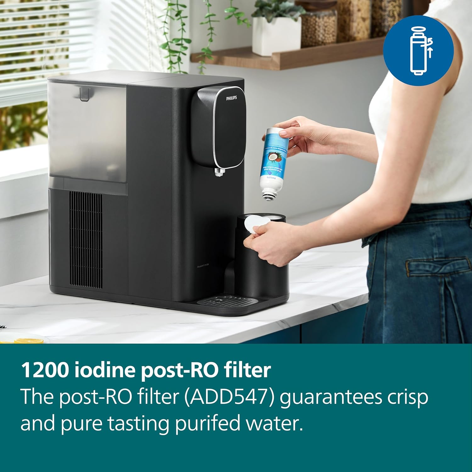 Philips Reverse Osmosis Water Purification Station. Purified 6&deg;C Chilled Water to 95&deg;C Instant Hot Water. Two Purified Water Jugs. Tested by SGS to Removes PFAS, Fluoride and More. ADD6912BK/79. image number 1