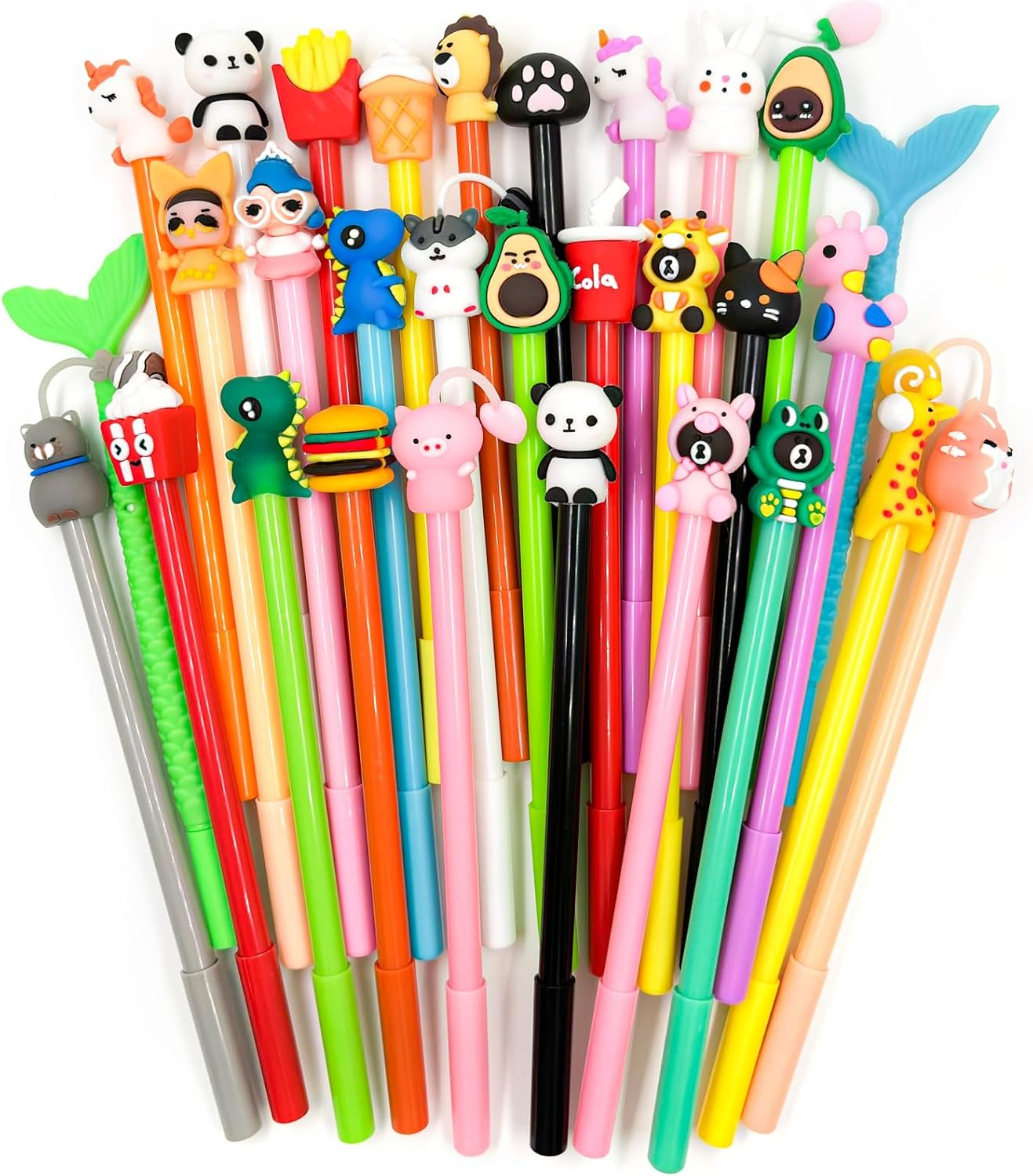 Taefuhnn 30 Pcs Novelty 0.5 Mm Gel Black Ink Pens Bulk for Kids, Assorted Cute Cartoon Animal Gel Ink Pens for Kids Party Favors Bag Fillers, Fun Gel Ink Pens for School Supplies Classroom image number 5