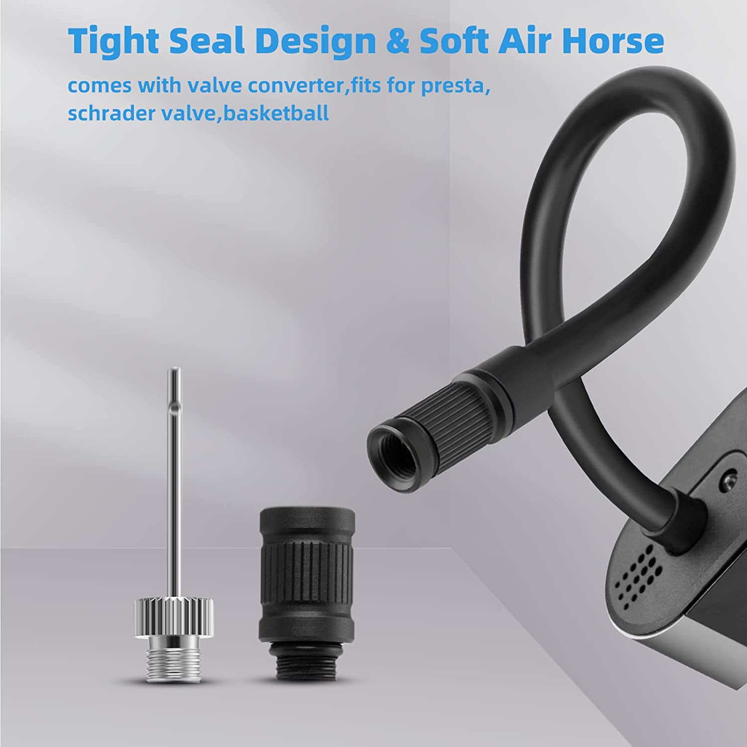 ROCKBROS Portable Air Pump Electric Car Tire Inflator 150 PSI Rechargeable Cordless Bike Air Compressor 2600Mah Smart Auto Shut-Off Tire Pump for Bike Car Basketball image number 5