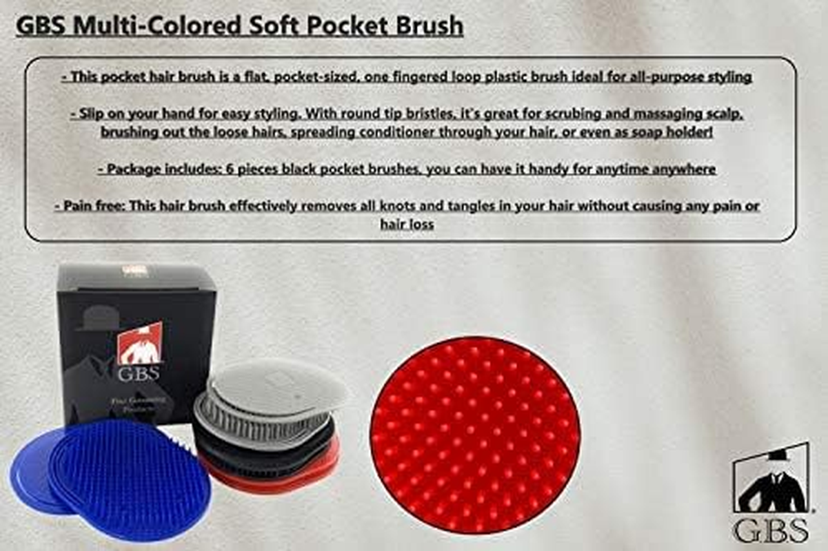 GBS 8Pcs Multi Colored Shower Palm Brush for Men or Women, Portable Hair Brushes Beard Shampoo Brushes Pocket Comb Scalp Massager Brush for Travel image number 1