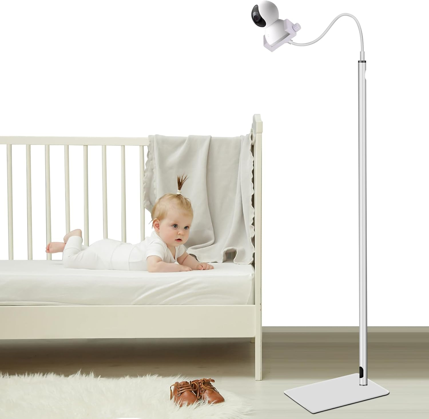 Baby Monitor Floor Stand Holder-Height Adjustable,360&deg; All-Round Monitoring,With Adjustable Width Clamp Accessories,Universal Compatible with Arlo, Motorola, Hello Baby & More image number 1