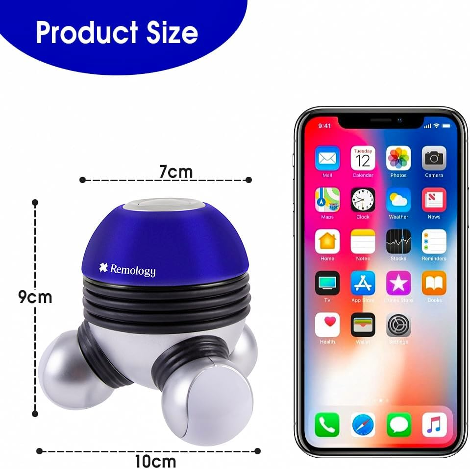Remology Mini Handheld Massager, Small and Easy to Use, Battery Operated Vibrating Multifunction Massager, Relaxing Spot Massage for Neck, Shoulders, Legs, Soothes Tension with Massage Nodes image number 5