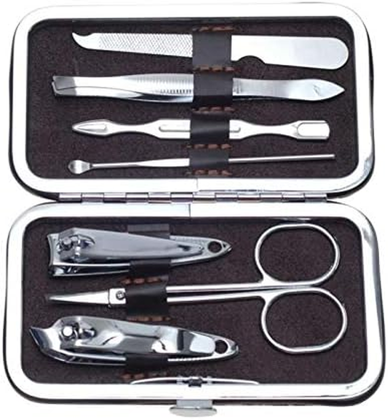 7 Pcs/Set Stainless Steel Nail Art Manicure Tools Set Nails Clipper Scissors Manicure Sets with Case for Nail Manicure 11X6.5X2Cm Zhengpingpai image number 2