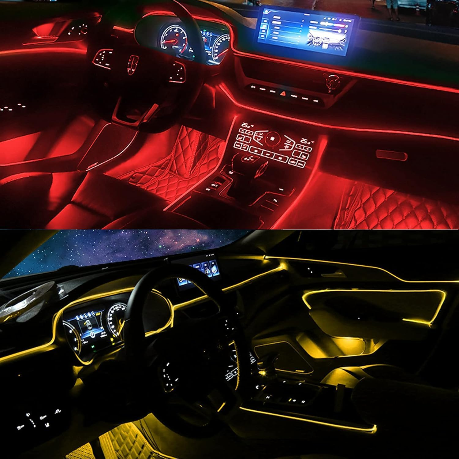 RGB LED Interior Lights,Interior Car LED Strip Lights5 in 1 RGB 16 Million Colorswith 236 Inches with App/Remote Control, Color Changing Ambient Lighting Kit, Sync to Music Car Lighting Accessories image number 6