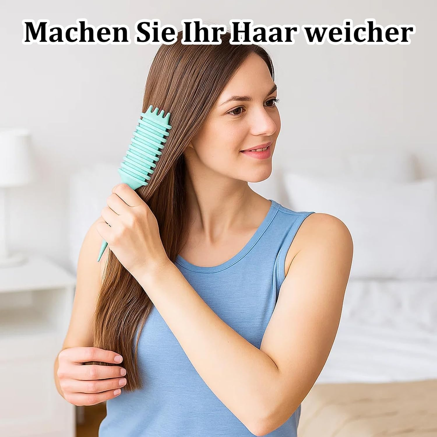 Pack of 3 Curling Brush, Hair Brush Curls, Green Curling Brush, Black Coarse Comb, Herringbone Comb, Ideal for Curls and Waves, Daily Styling and Travel image number 6