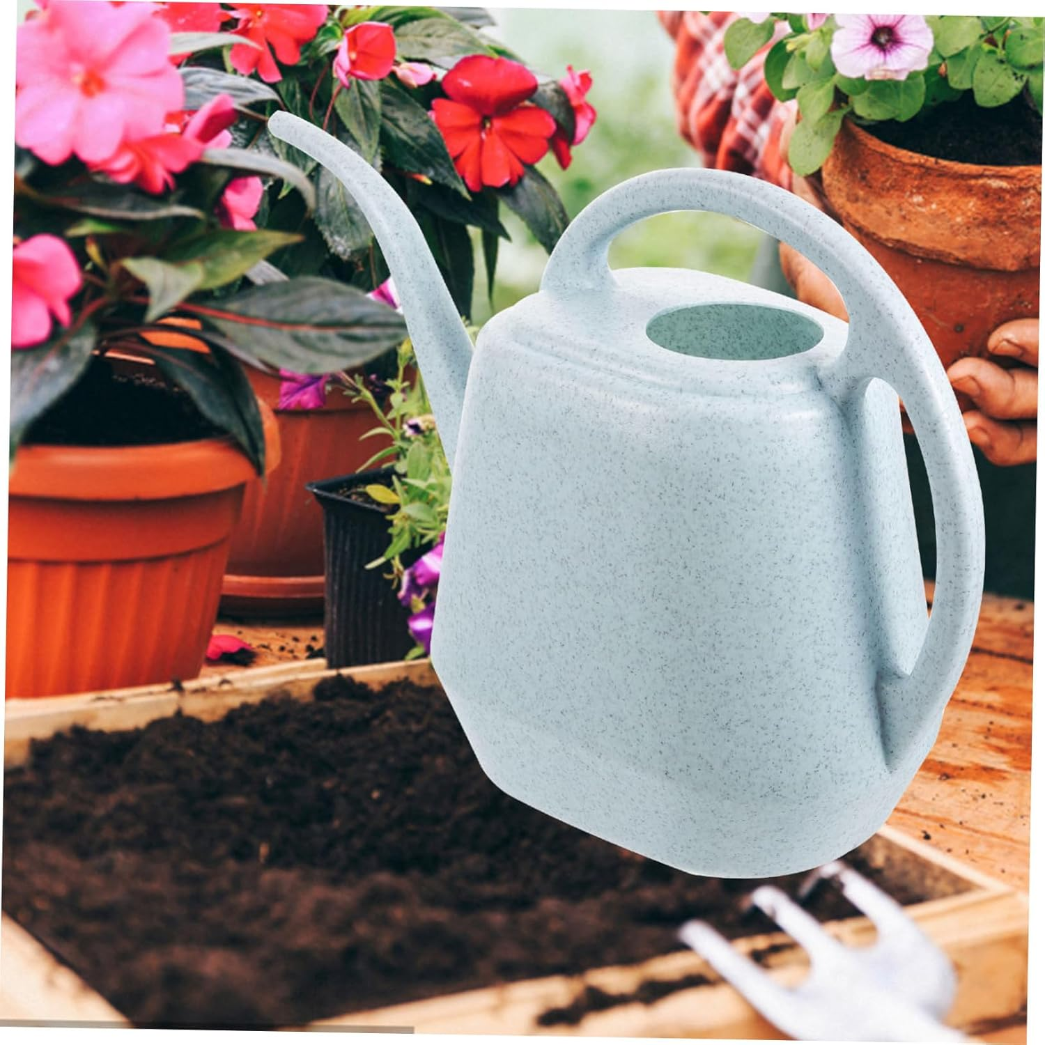 YOSADIER Large Capacity Watering Can Gardening Spray Succulents Watering Can for Car White Plastic Re-Usable image number 2