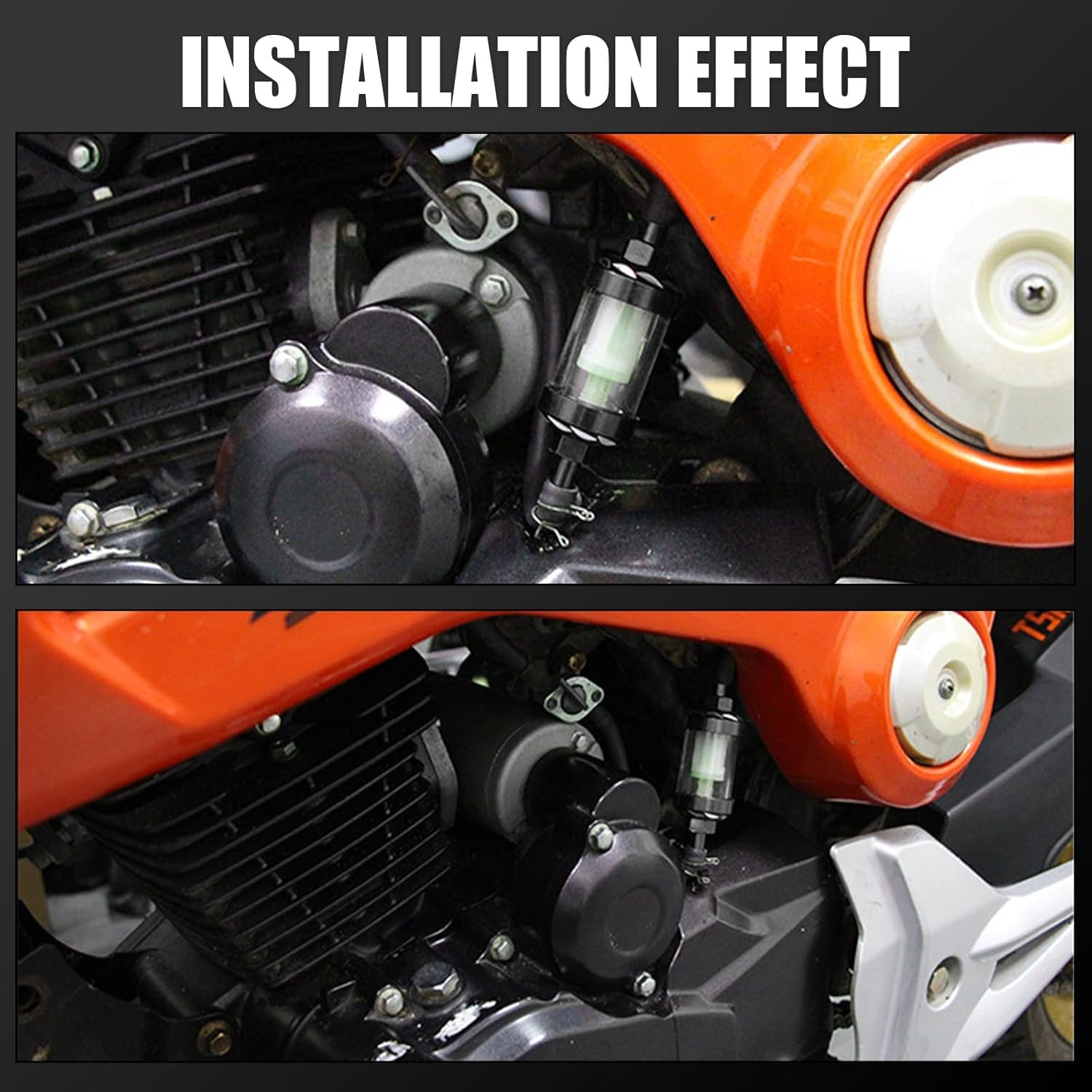 1 PC Automotive Fuel Filter, 1.1" X 3.62" Alloy Tempered Glass Patterned Surface Filter Oil Cup, Auto Modification Accessories, Suitable for Cars, Motorcycles, Off-Road Vehicles (Black) image number 1