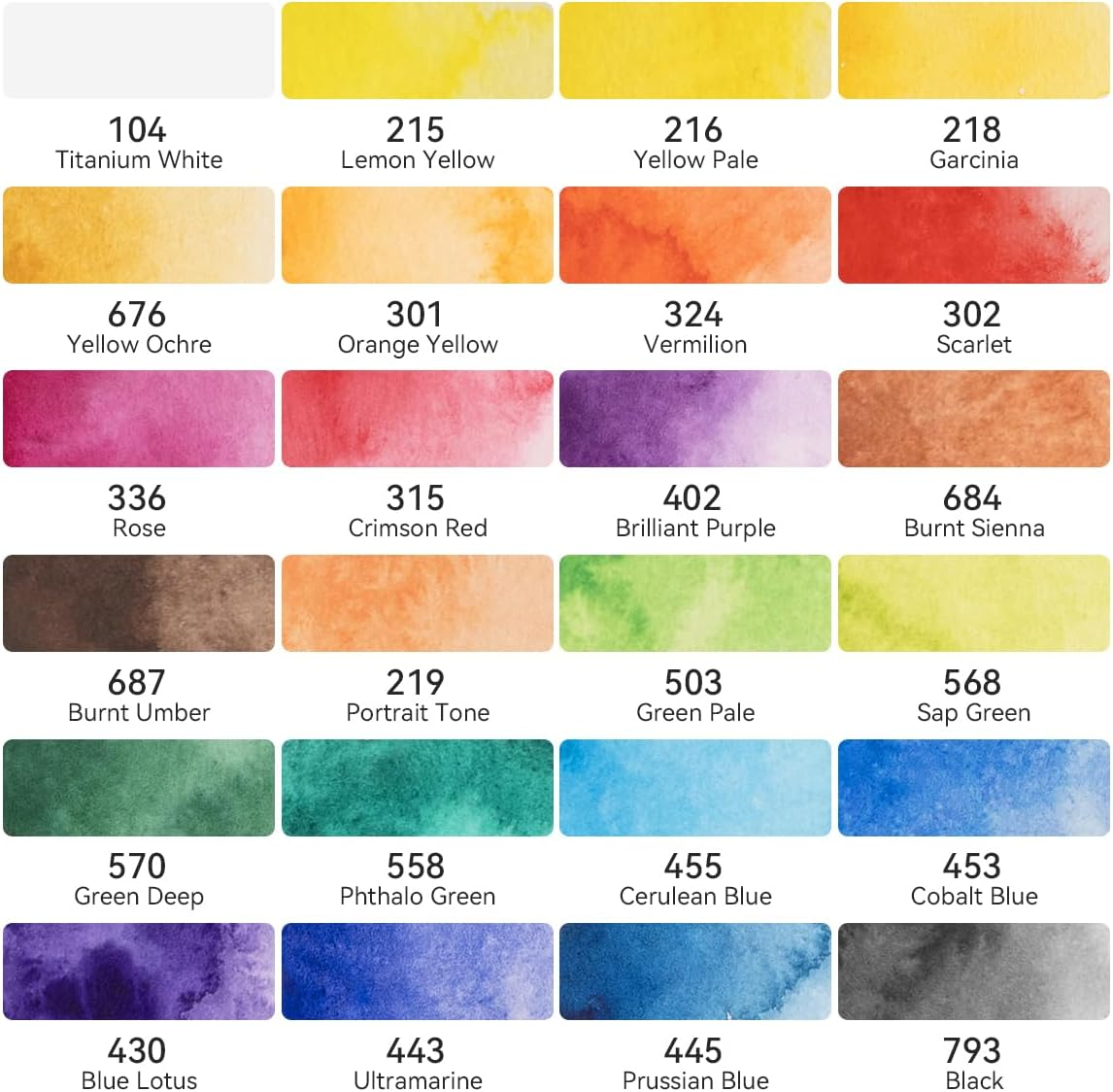 LIGHTWISH Watercolor Paint Set Full Pan, 24 Colors Solid Watercolor with 6 Brush Pens, Art Supplies for Beginners, Students and Artists image number 3