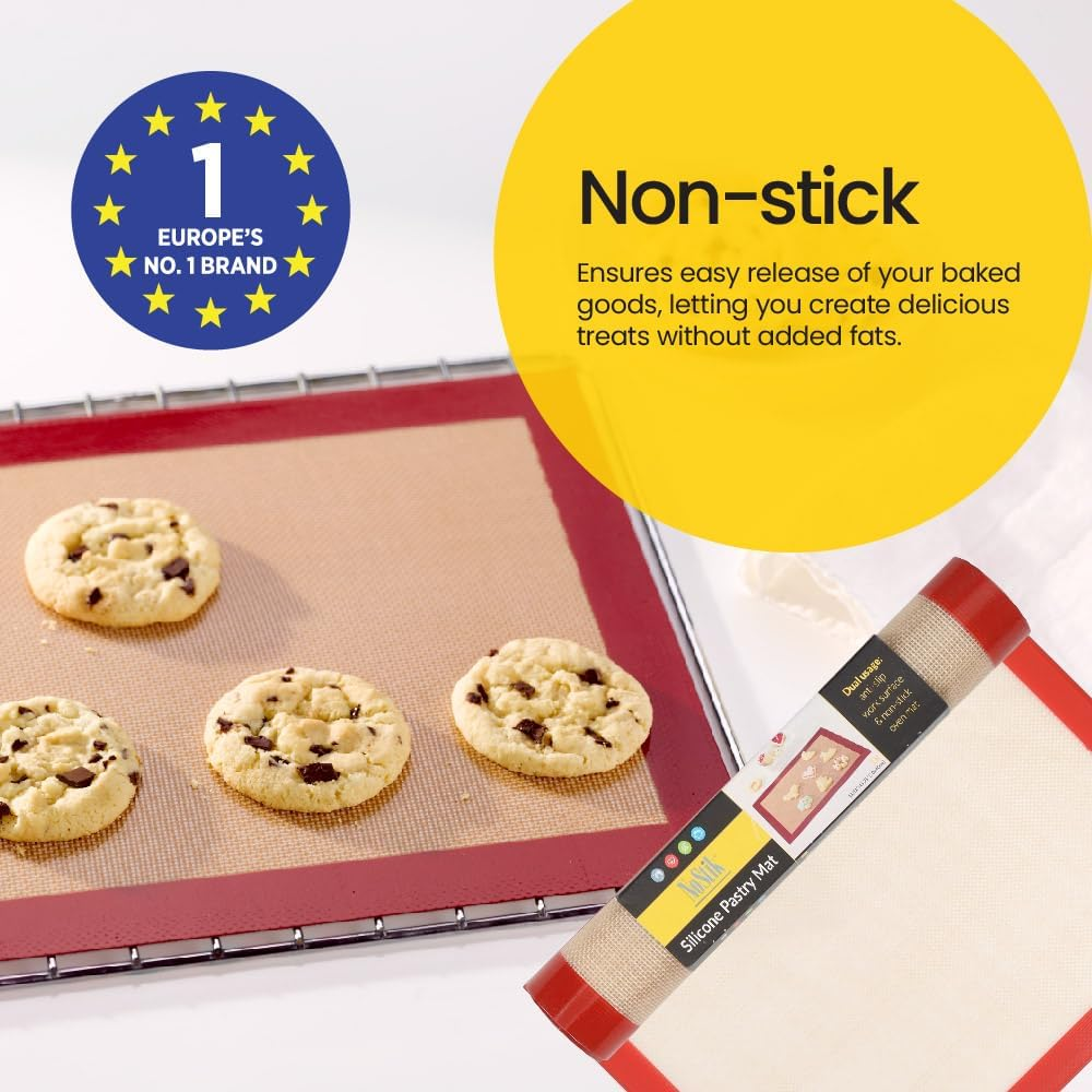 Nostik Reusable 30X40Cm Silicone Pastry Baking Mat - Red/Beige image number 2