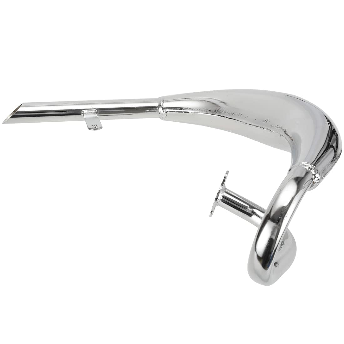 FVRITO Performance Chrome Exhaust Muffler Expansion Chamber Pipe Silencer Gasket for 2 Stroke 50Cc 66Cc 80Cc 100Cc Engine Gas Motorized Bicycle Motor Bike Silver image number 5