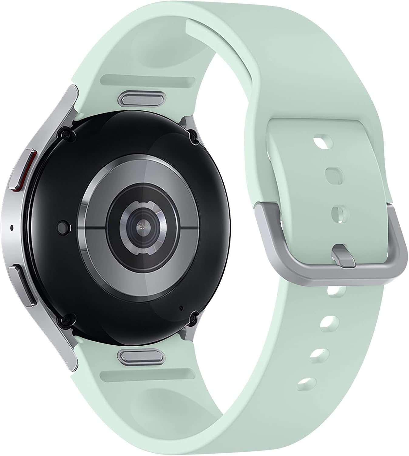 Galaxy Watch 7/FE/6/5/4 Band 40Mm 44Mm,For Samsung Galaxy Watch 5 Pro Band 45Mm,Soft Silicone Sport Strap Correa Galaxy 6/4 Classic Bands 47Mm 43Mm/46Mm 42Mm Women Men,No Gap Release Button Wristbands - Icy Blue-Silver Buckle image number 6