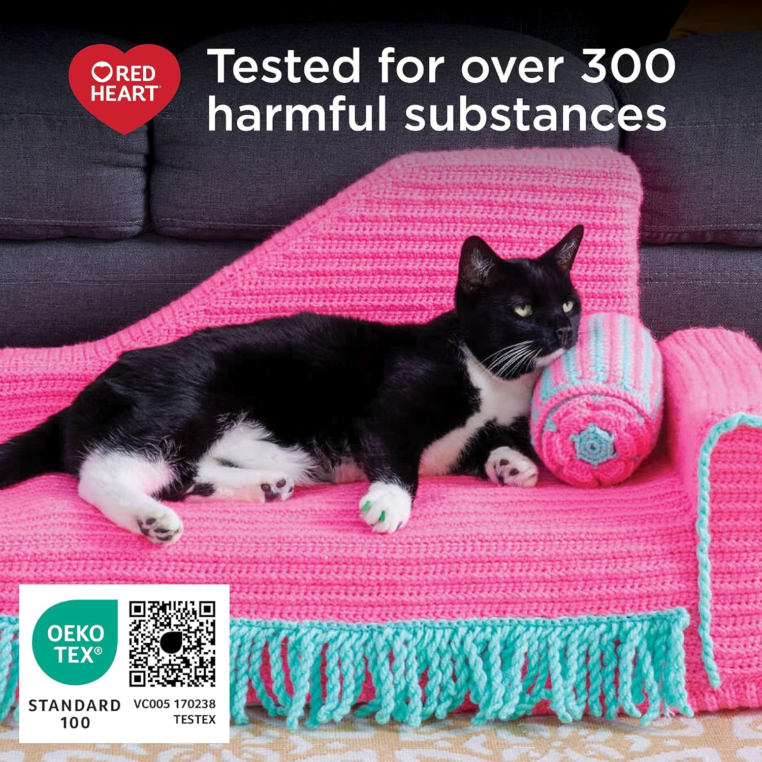 Red Heart Super Saver Yarn, Sutherland Stripe 3 - Parrot Stripe image number 4