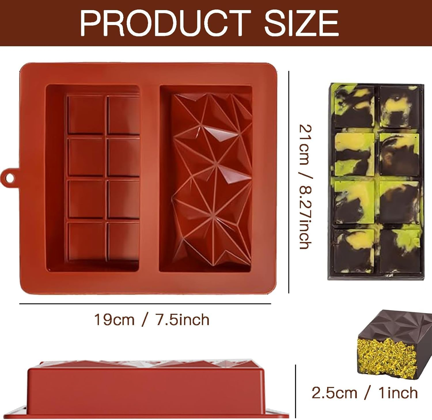 Silicone Deep Chocolate Molds, 2Pcs Silicone Big Chocolate Bar Moulds Deep Chocolate Mould Deep Chocolate Bar Mould Candy Moulds,Deep Chocolate Molds Chocolate Candy Bar Molds Chocolate Bar Moulds