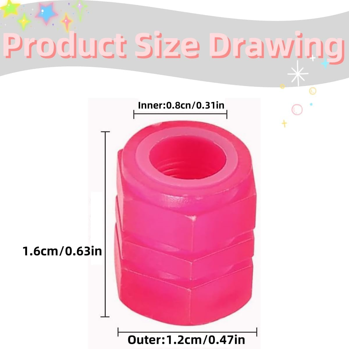 KLHCDUO18PCS Tire Valve Cap, Glow-In-The-Dark Automobile Stem Cap, for Cars, Motorcycles, Bicycles (Blue, Pink, Green) image number 2