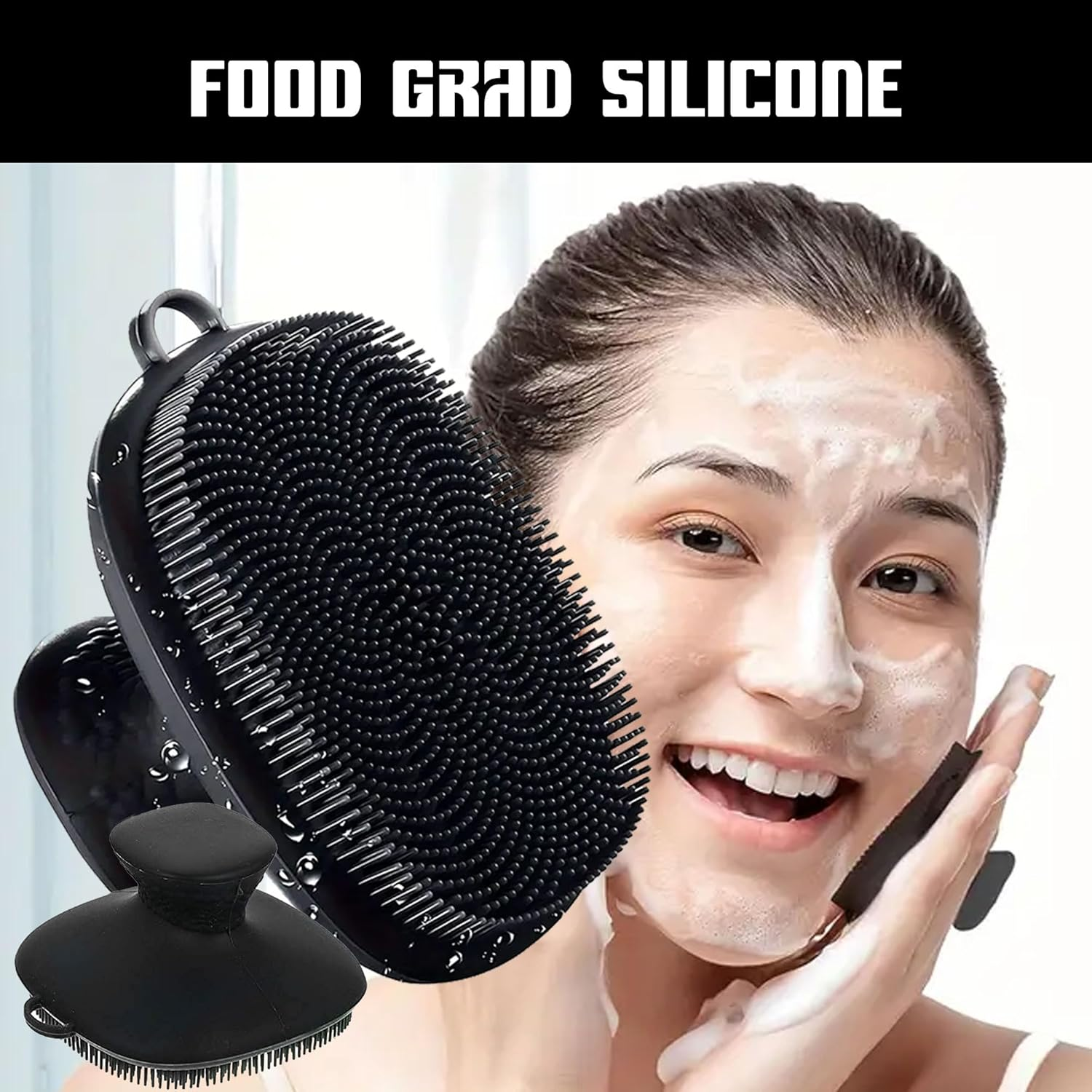 Silicone Face Scrubber, Face Exfoliator Brush, Manual Facial Cleanser Brush for Gentle Massage & Face Scrub for Women & Men, Facial Cleansing Brush, Exfoliating Brush, Soft Face Scrubber image number 4