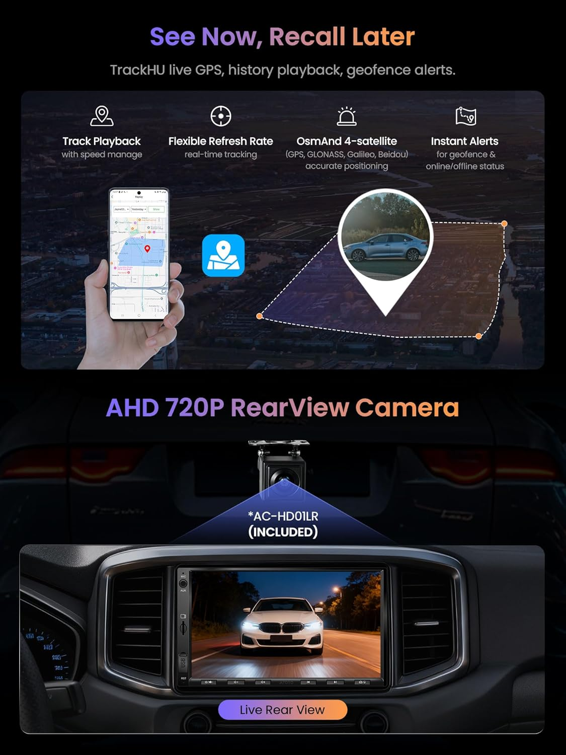 ATOTO A5L Android Double Din Car Stereo, 7" IPS Touchscreen Digital Media Receivers, Wireless Carplay& Android Auto, Wifi/Bluetooth/Usb Tethering, Backup Camera,Mirrorlink, 24B-EQ DSP, 2G+32G, FM/RDS image number 5