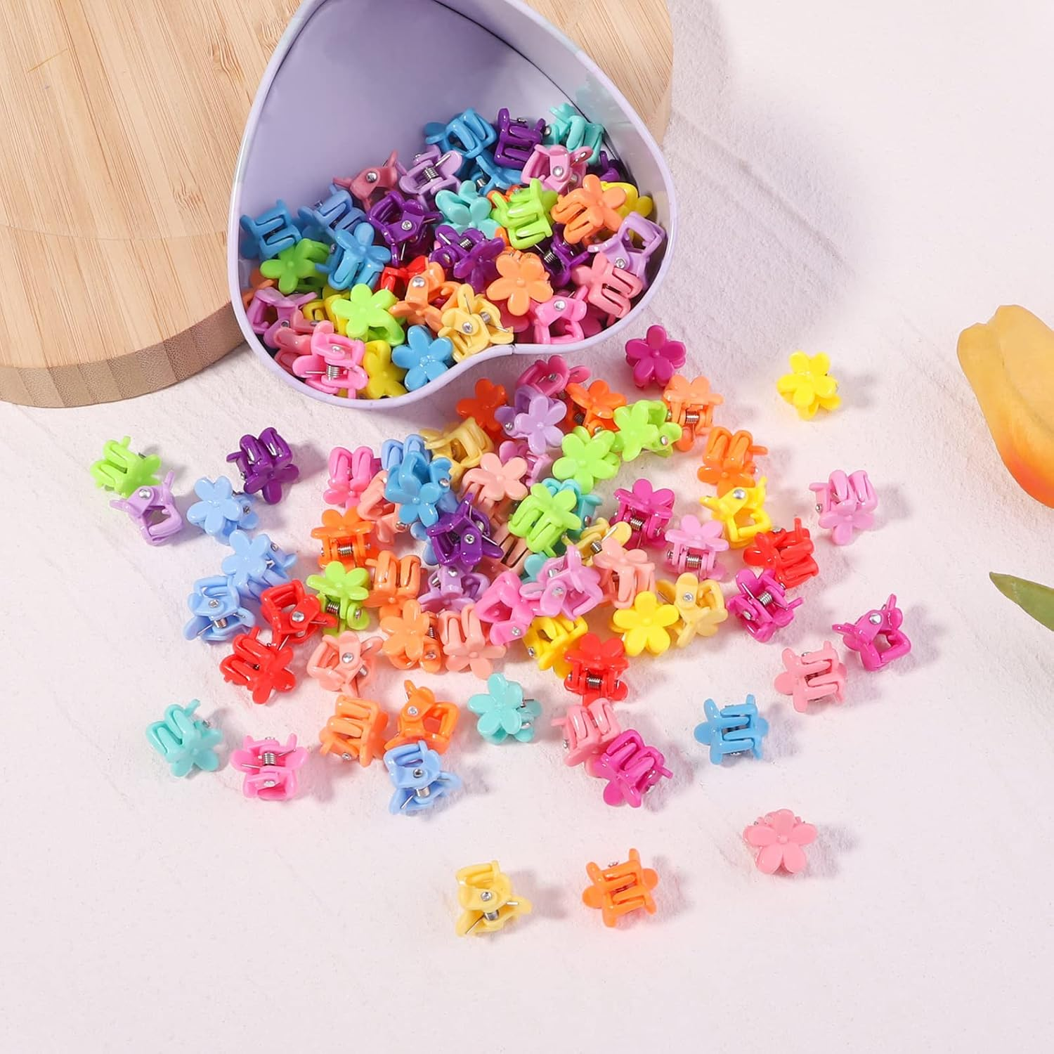 128PCS Baby Girls Small Barrettes Hair Claw Clips Flower Hair Hair Accessories Barrattes for School Girls Kids Teens image number 1