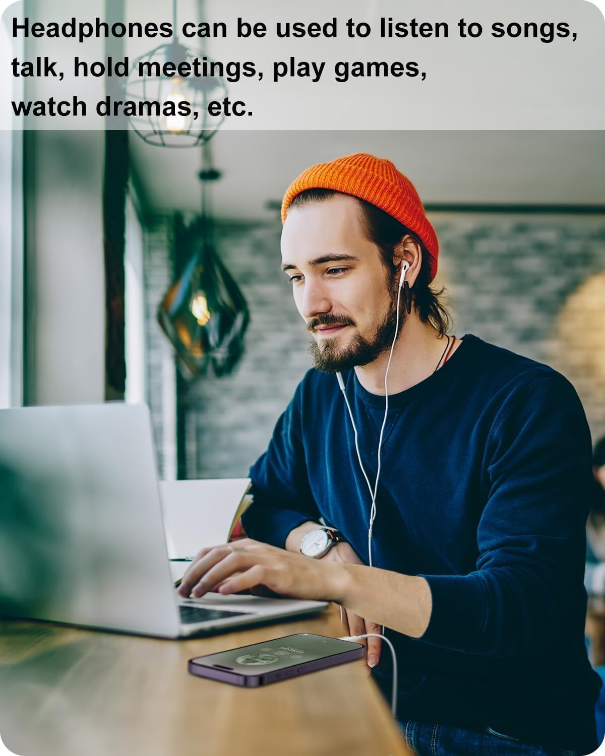 Pack of 2 Mfi-Certified In-Ear Headphones for Iphone, Hifi Stereo Sound, Wired Earphones, Built-In Microphone and Volume Control, Compatible with Iphone 14/Pro Max/Pro/13/12/11/Se/Xs/Xr/8/7/Plus image number 6