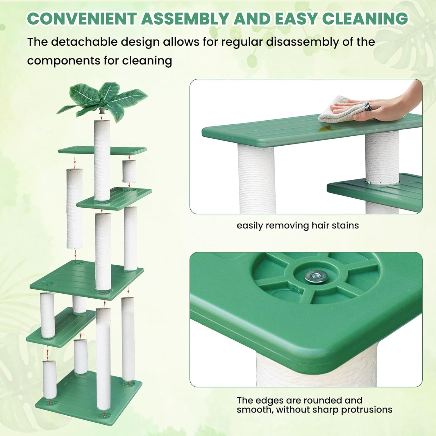 MAOHEGOU 56 Inches Large Outdoor Waterproof Cat Tower, Multi-Level Cat Tree, for outside and Indoor Cats, with PVC Board and Cat Scratching Posts image number 2