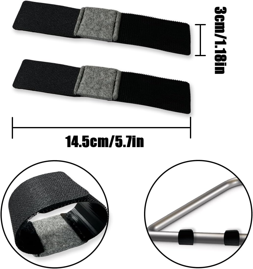 WELANE Chair Foot Pads, 12 PCS Felt Furniture Pads with Hook and Loop Fasteners for Protecting Floor (3 X 14.5Cm/1.18 X 5.7In)