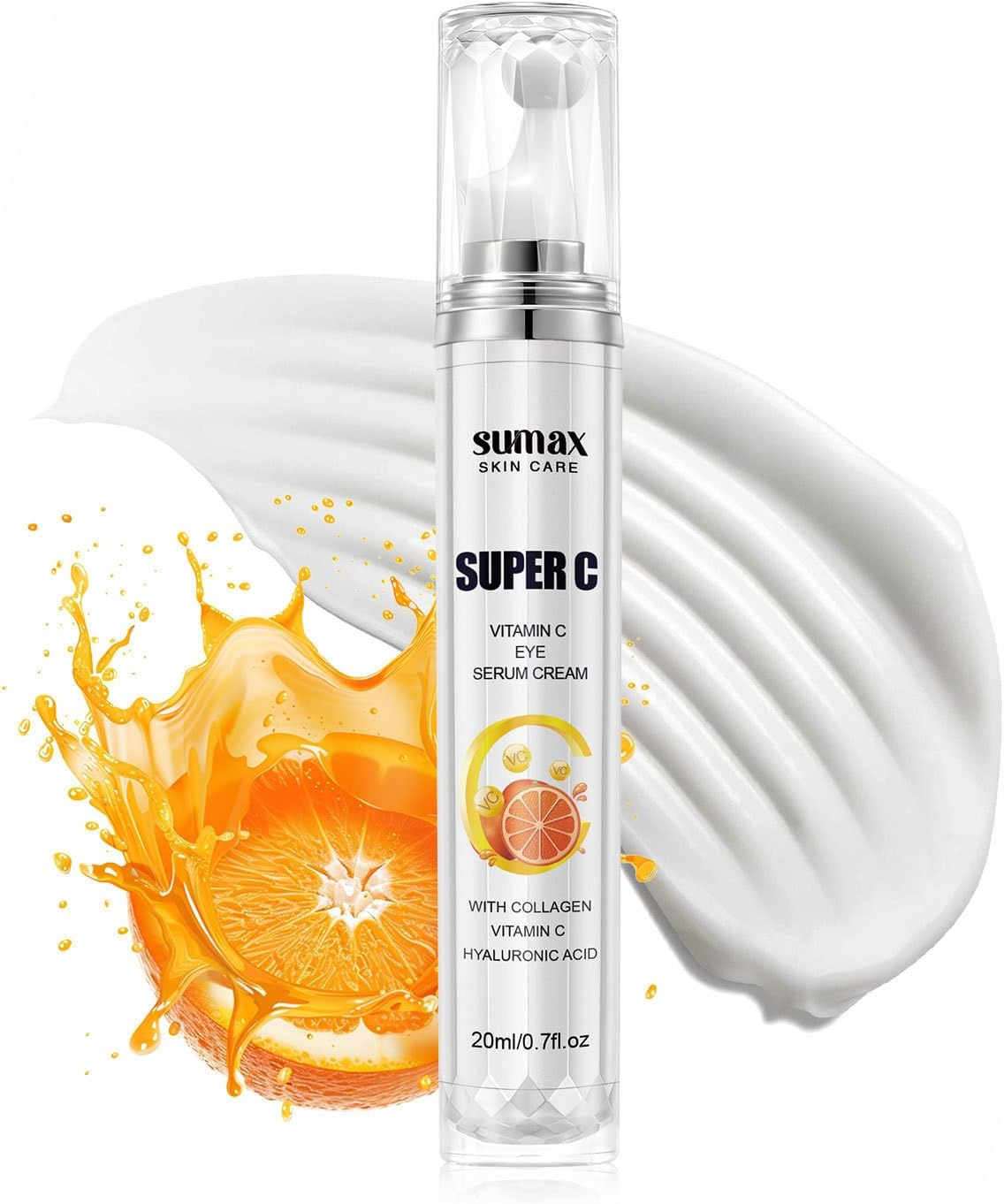 Vitamin C Eye Cream with Roller Ball - 20Ml Dark Circle Treatment, Brightening & Anti-Aging Eye Serum, Reduces Puffiness and Fine Lines, Hydrating under Eye Care image number 1