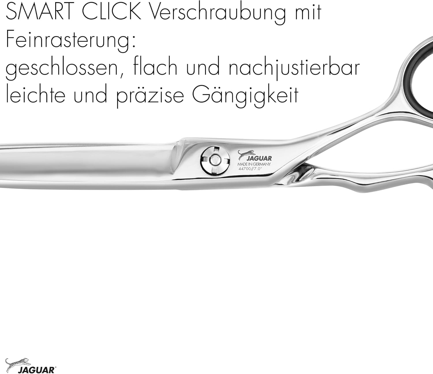 JAGUAR HERA 7.0 Inch Hairdressing Scissors in Crane Design with Forged Finger Hook and Rounded Dagger Blade Polished Made in Germany image number 1