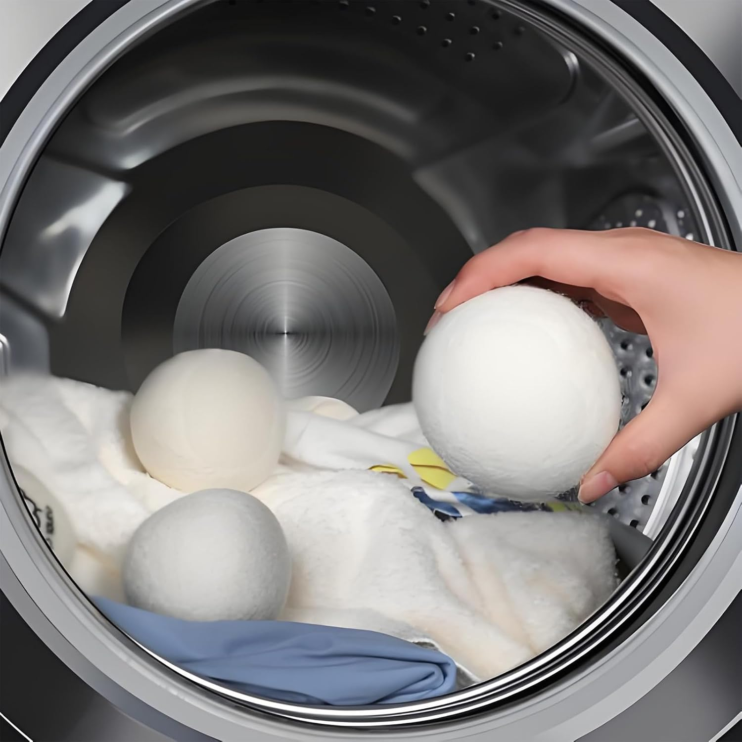 6Pcs 7Cm Wool Dryer Balls, Drying Balls for Laundry, Natural Fabric Softener, Reusable, Reduce Wrinkles Fabric Softener Laundry Balls High Density Wool Ball Large Felted Wool Clothes Dryer Balls image number 2