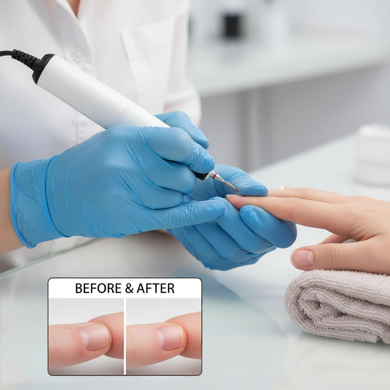 6Pcs Cuticle Drill Bit, Diamond Nail Drill Bits Set with Case, Professional Manicure Tools 3/32" Flame Cuticle Clean Nail Carbide Bits for Home Salon image number 1