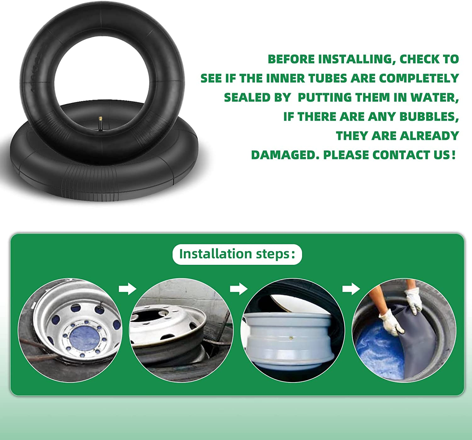 2Pack 3.50/4.00-6 Tire Tube with TR13 Straight Valve Stem Fits 4.10/3.50-6 13X4.00-6 13X5.00-6 145/70-6 image number 6