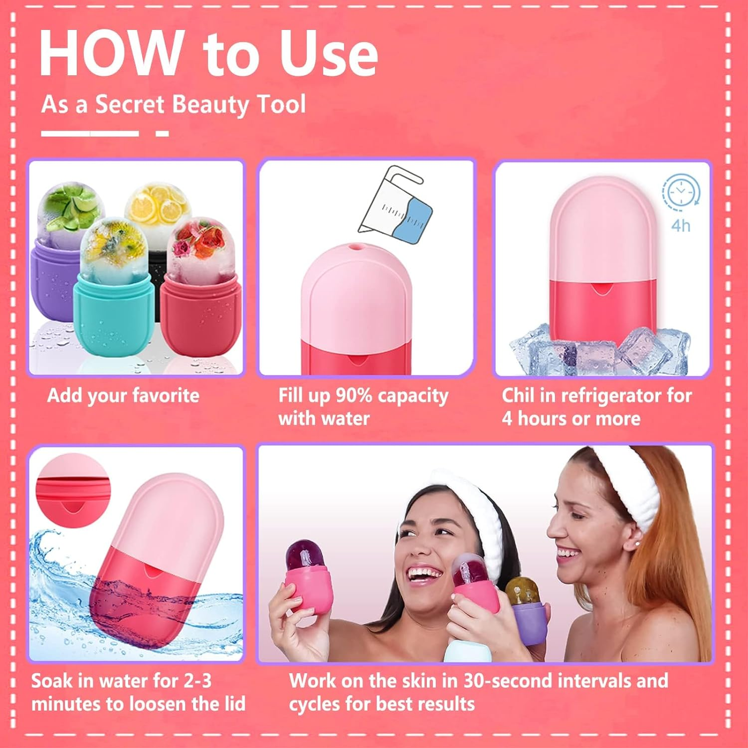 Ice Roller for Face, Topavatop Silicone Ice Face Roller Skin Care, Facial Ice Roller Icing Tool, Ice Holder for Face, Icing Ice Mold for Face, Icing Face Ice Pod Skincare