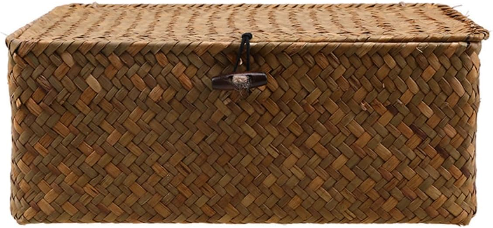 OFFSCH Seagrass Storage Basket Handwoven Rattan Container for Home Office Living Decor Clothes Organization