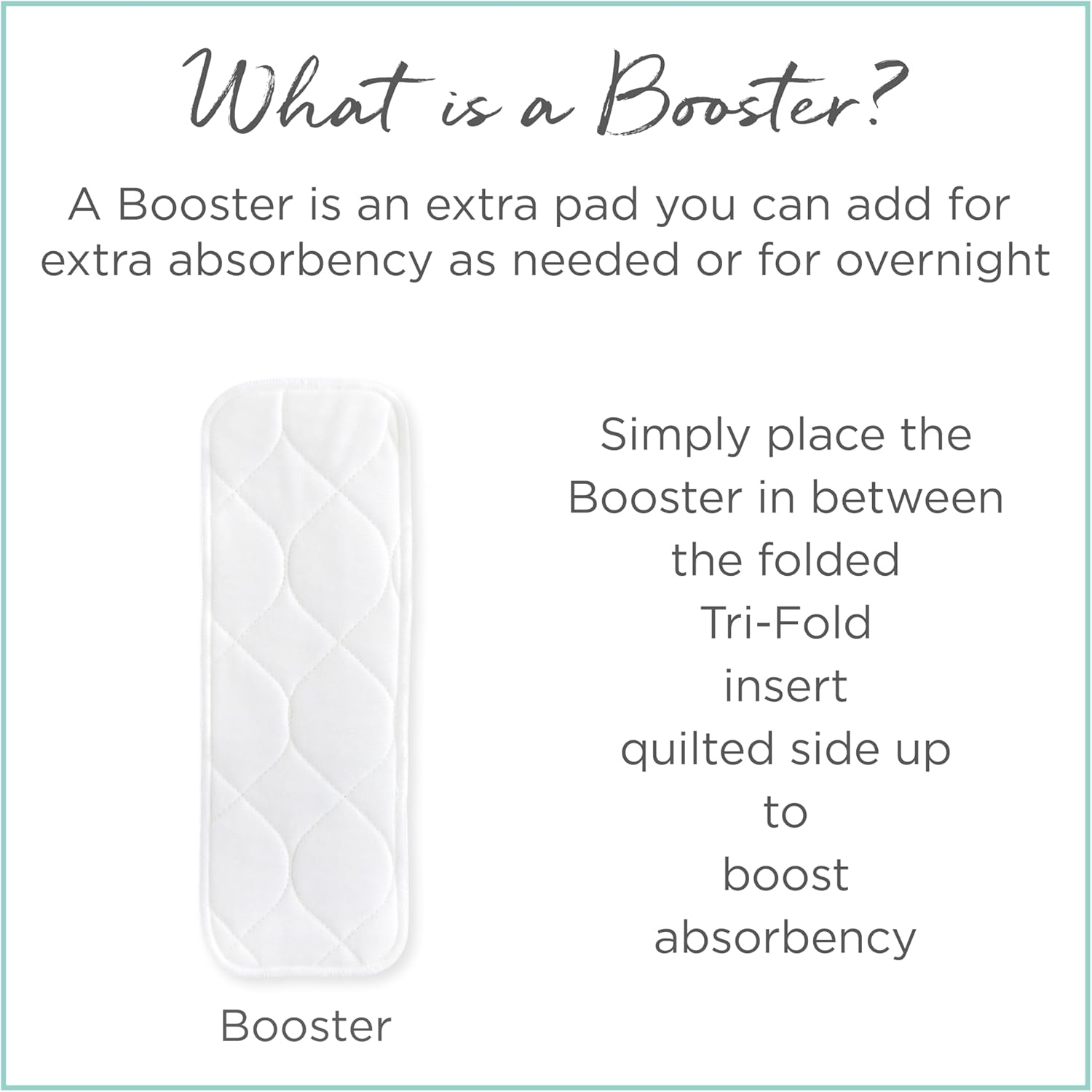 Boosties Cloth Diaper Reusable Inserts, Set of 10, Fits Honest Hybrid Diaper Cover, Fits Amazing Baby Smartnappy Cover, Pocket-Sling Compatible, 5 Tri-Fold & 5 Boosters, Size Small (11&rdquo; Length) image number 4