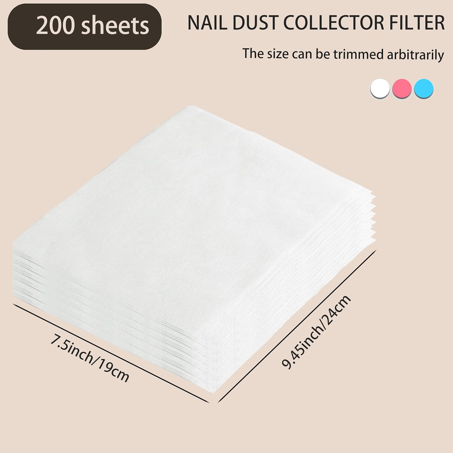 200 Sheets Nail Dust Collector Filter Paper Disposable Nail Dust Filters for Most of Nail Dust Collector Machine Nail Vacuum Dust Collector for Nail Salon Nail Supplies Accessories (White) image number 2