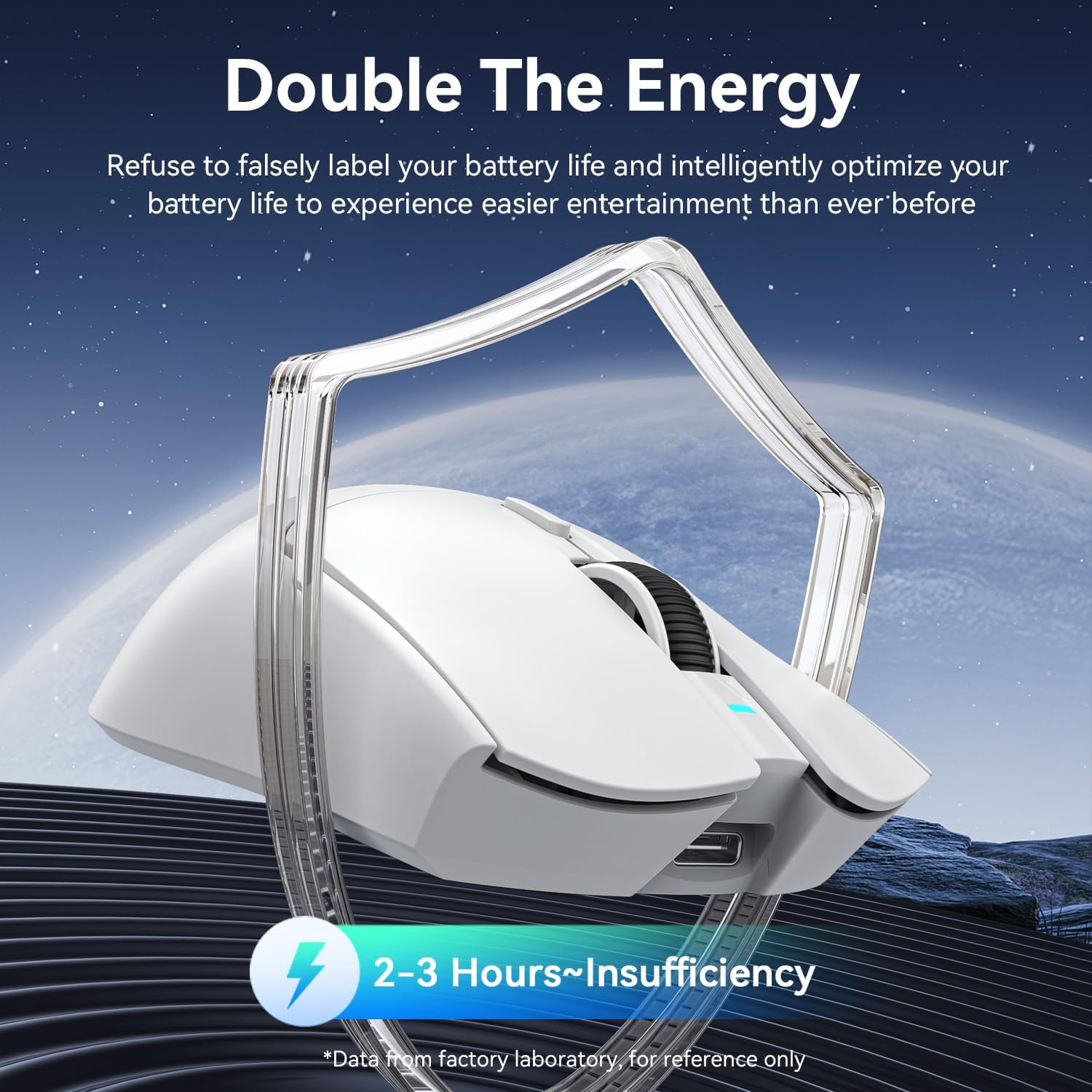 ATTACK SHARK X1 Ultralight Wireless Gaming Mouse with Magnetic RGB Charging Dock,Anti Slip Grip Tape,Pixart PAW3395 Pro Sensor,40000Dpi,Bt/2.4Ghz/Wired,Optical Micro Switch for PC Mac Gamer(Black) - Black image number 2