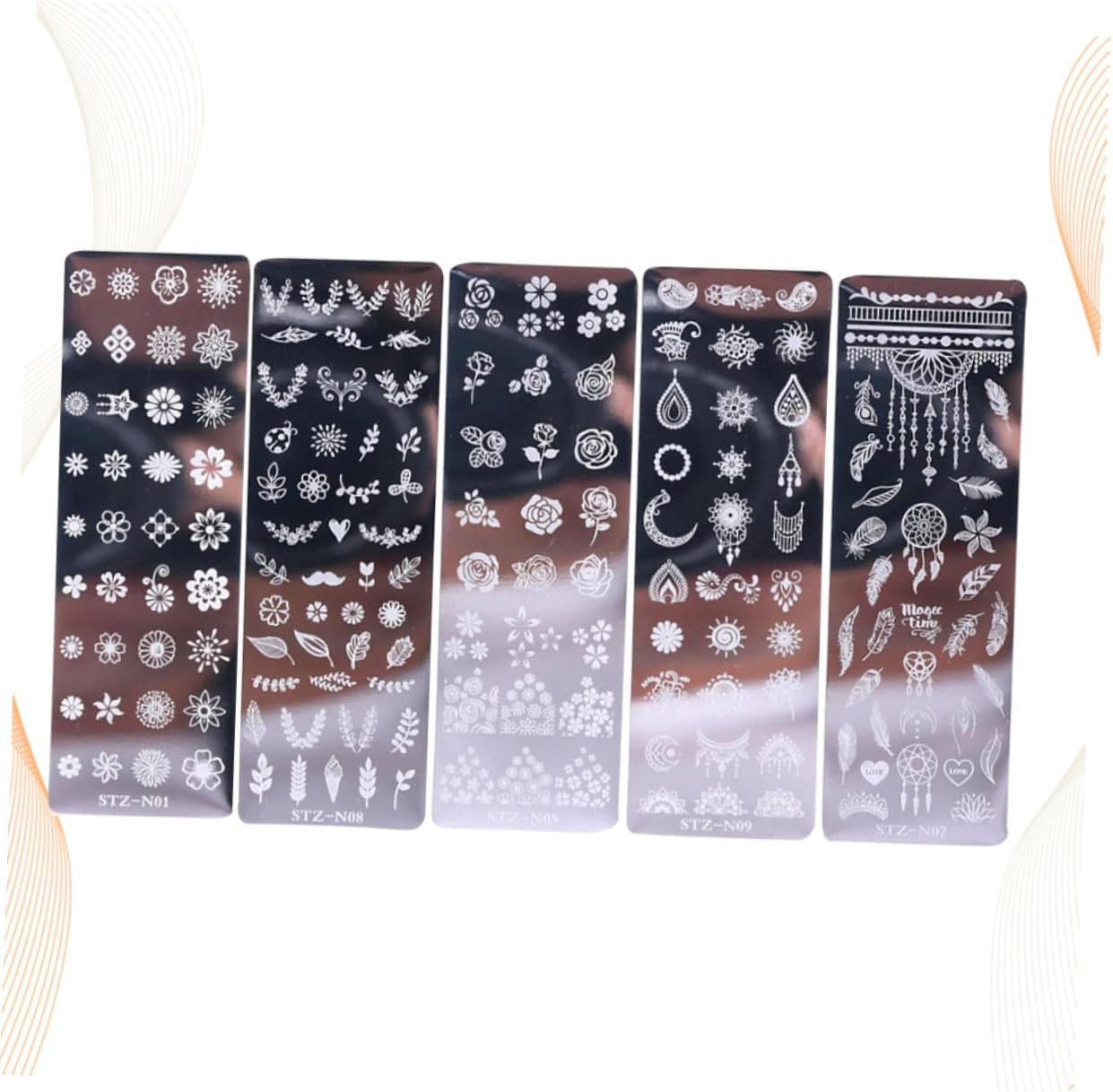 WOFASHPURET 5Pcs Nail Art Stamping Plates Floral Butterfly Nail Stamp Templates Diy Art Decoration Accessories for Women Manicure Kits image number 1