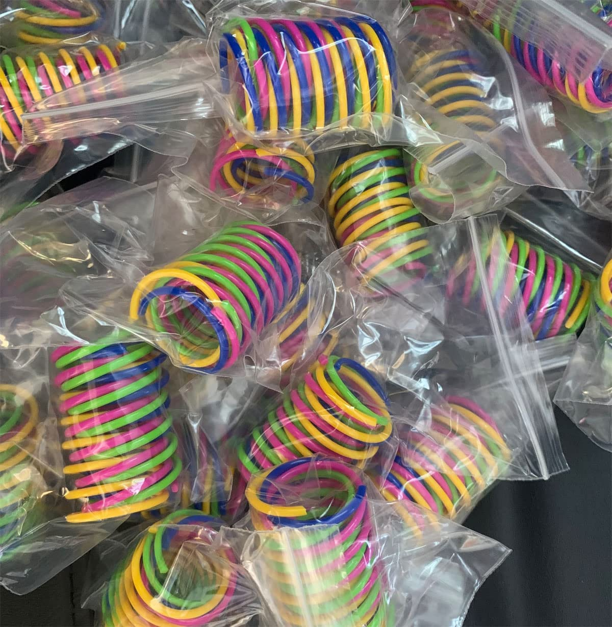 WALFESHOO 16PCS Cat Spiral Spring,Cat Creative Toy to Kill Time and Keep Fit Interactive Cat Toy Durable Heavy Plastic Spring Colorful Springs Cat Toy for Swatting, Biting, Hunting Kitten Toys image number 1