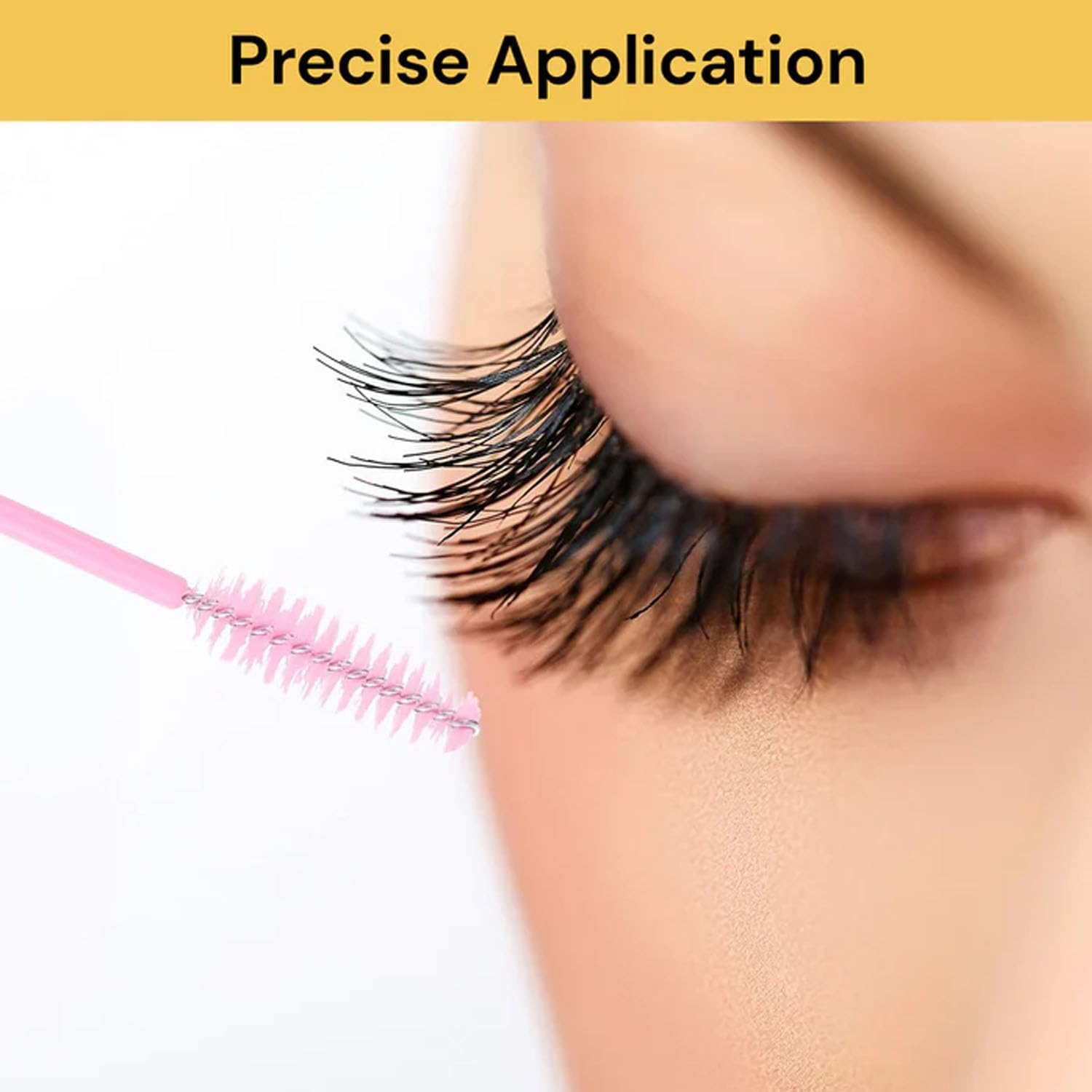 EZONEDEAL 100PCS Mascara Wands, Eyelash Brushes, Mascara Wand Applicator Makeup Kits, Extension Makeup Brush Tool, Eyelash Spoolies Brushes for Eyelash Extensions and Eyebrows (BLACK)