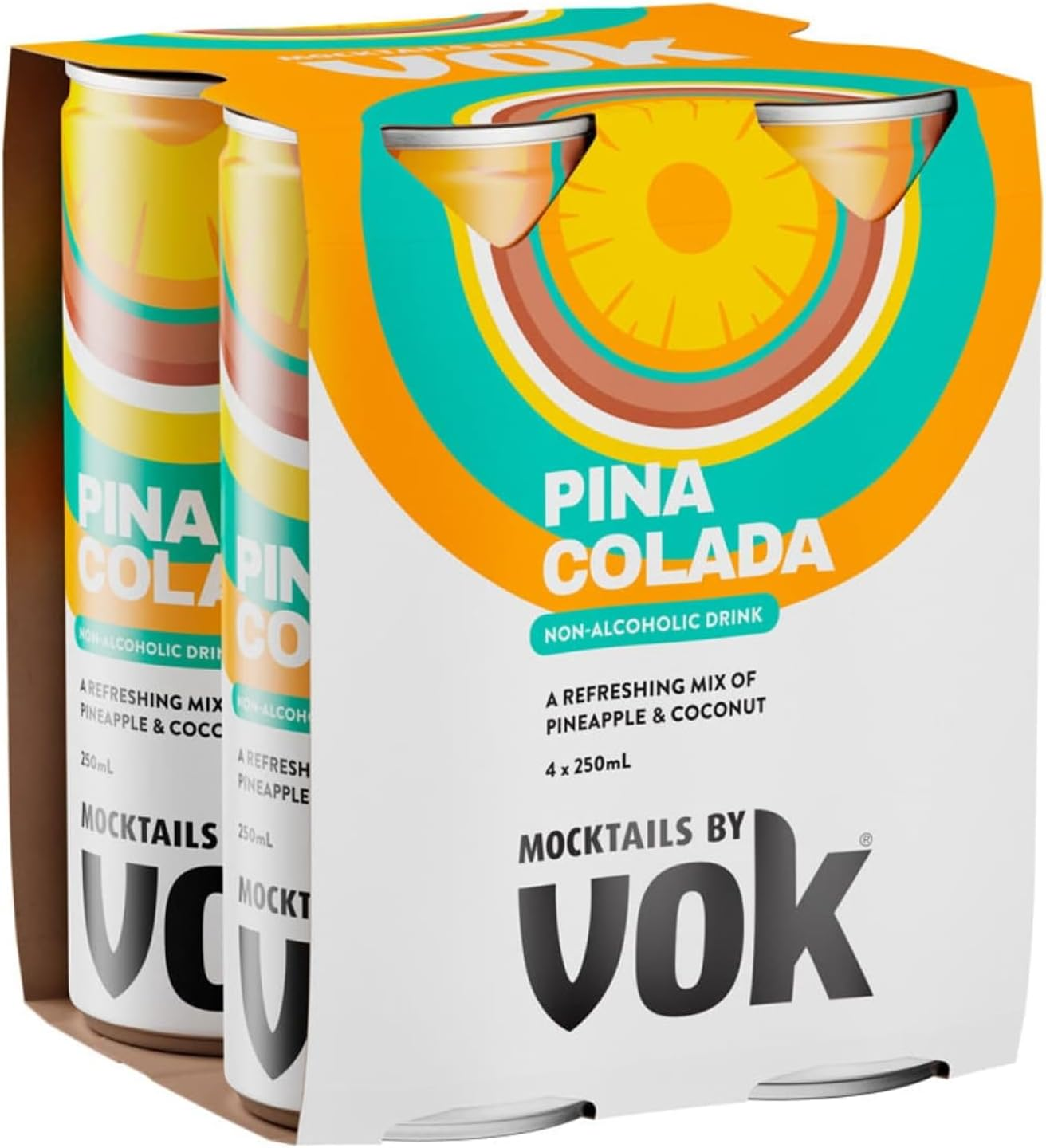 Vok Mocktail Pina Colada Non Alcoholic Drink 250 Ml (Pack of 4)