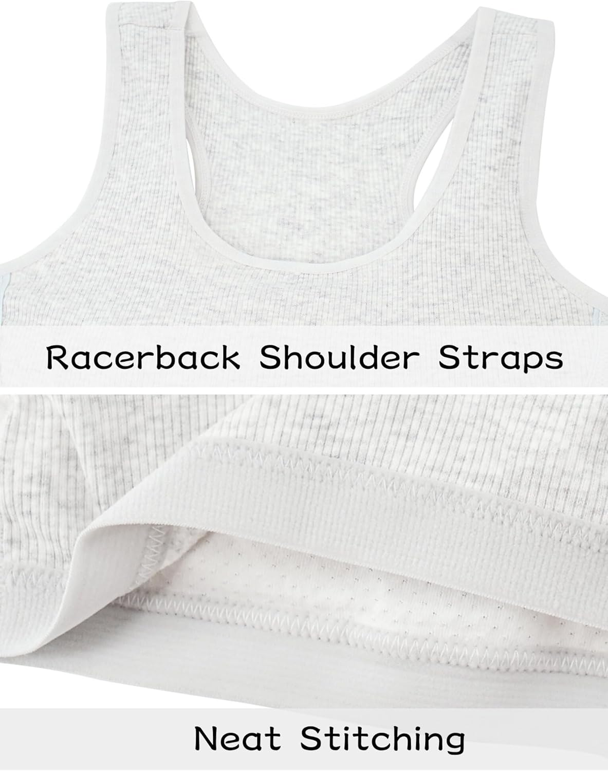 KEOYA Teen Girls Training Bra Kids Lightly Padded Beginner Bra Cotton Wireless Everyday Bra image number 1