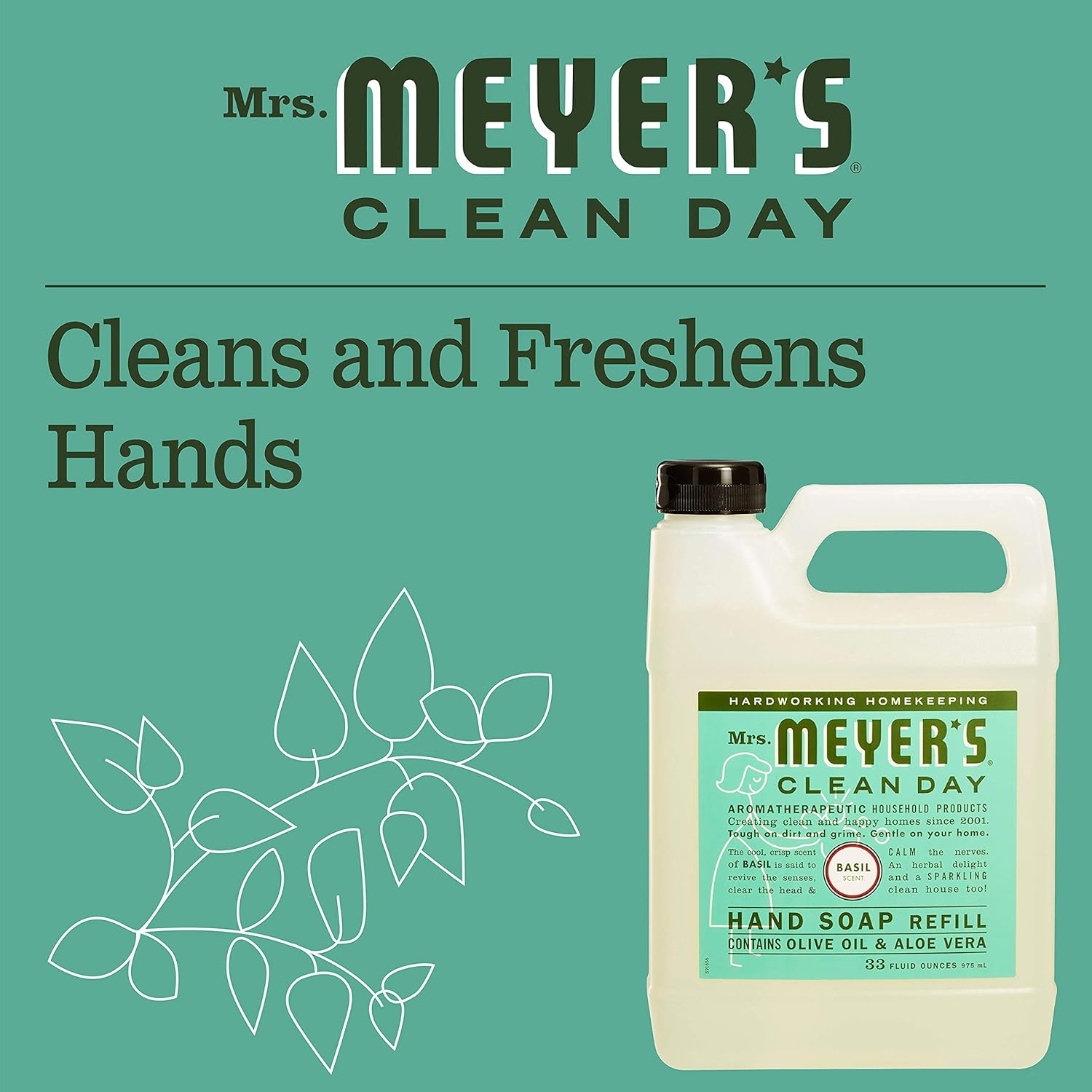 Mrs. Meyer'S Hand Soap Liq Refl Basil 33 Fz image number 1