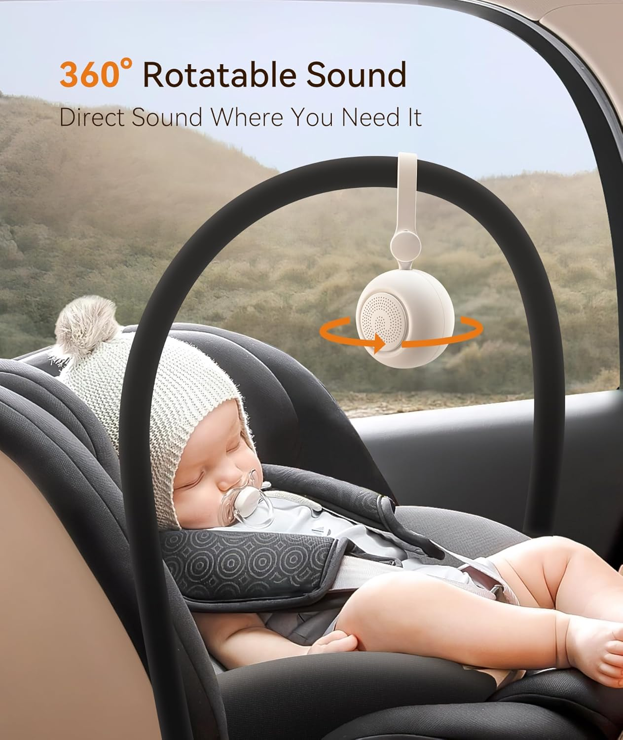 Dreamegg Portable White Noise Machine Baby - Sound Machine for Baby, 19 Soothing Sounds, Night Light, Timer, Memory, White Noise Machine for Baby Stroller Car Seat, Baby Sleep Soother for Travel Gift image number 2