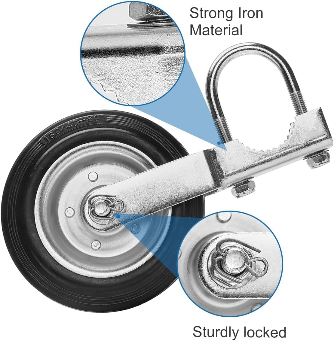 2 Pack Gate Wheel Supporting Swing Gate with 1-5/8" Thru 2-1/8" Gate Frames, Gate Support Wheel for Metal Tube Gate, Chain Link Fence, Prevent Gate from Dragging (2 Pack) image number 1