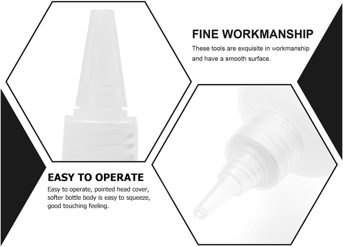 POPETPOP 20Pcs 100Ml Hair Color Bottle Applicator Hair Squeeze Bottles Shampoo Containers with Twist Top Cap PET Refillable Bottles for Hair Dyeing Salon White image number 2