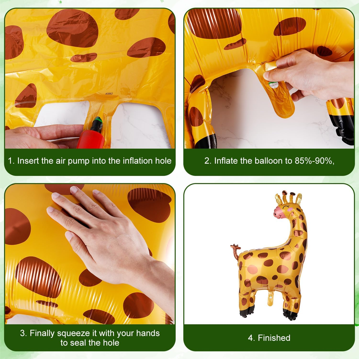 8Pcs Jungle Animal Balloons, Safari Animal Balloon Safari Animal Monkey Elephant Zebra Leopard Crocodile Giraffe Lion Balloons Birthday Number Balloons Zoo Party Decoration Supplies (Number 7) image number 3